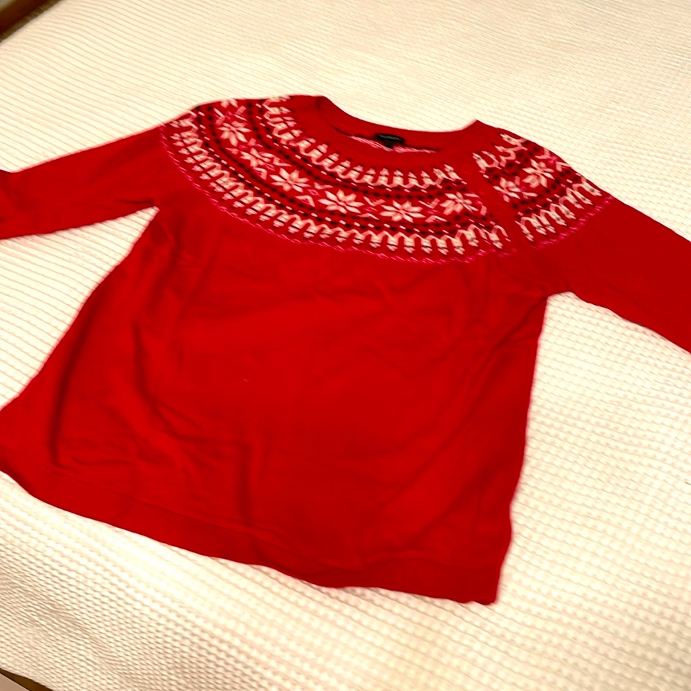 Talbots fair isle sweater - red - size L